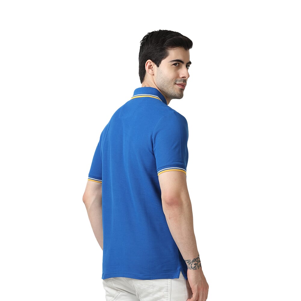 Marks & Spencer Polo T-shirt Royal Blue with Yellow & White Tipping